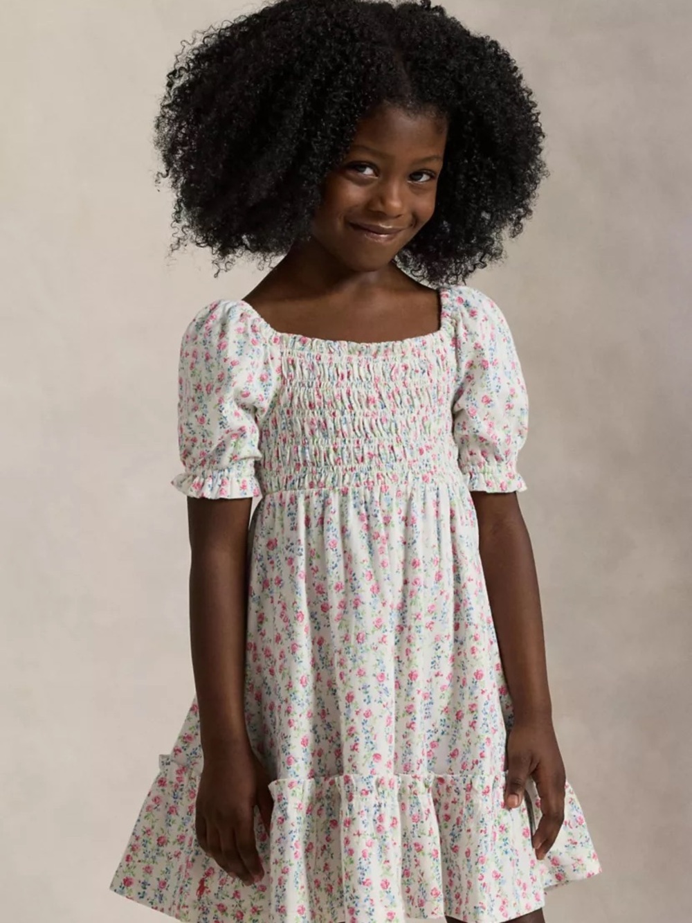 Polo Ralph Lauren Girls Floral Smocked Cotton Dress Size 3T